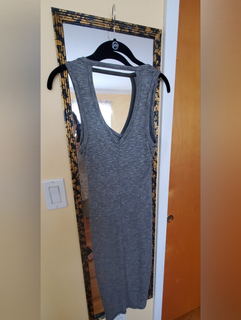 Stussy Gray Ribbed Sleeveless Tank Dress